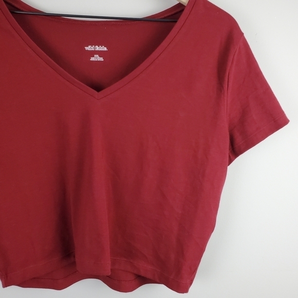 Wild Fable Red Burgundy Crop Tee XXL BNWT - Picture 5 of 9